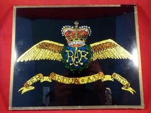 Unusual Vintage RAF Logo Picture made from Multi-Coloured Foil