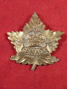 Original WW2 Gilded Brass Canadian Army General Service Maple Leaf …
