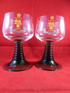 Fine Pair of Commemorative Glass Goblets that Relate to The …
