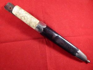 Antique Puukko Knife by JEAN METTE with an Engraved Scrimshaw …