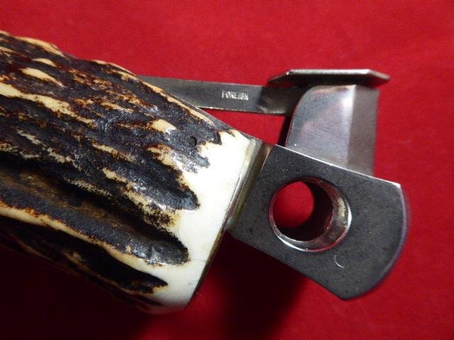 Beautiful Large Vintage Real Stag Horn Cigar Cutter – by M.& W.Co. Ltd circa 1950 — image 5