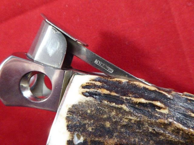 Beautiful Large Vintage Real Stag Horn Cigar Cutter – by M.& W.Co. Ltd circa 1950 — image 6