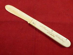 Unusual Antique English made Bone Construction Fruit Knife “A Present …