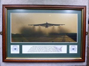 Framed Photo of a USAF B-52 Stratofortress Bomber Taking off …