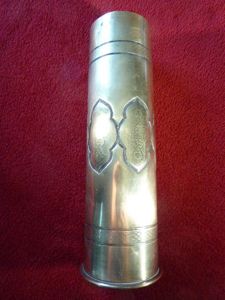 Rare WW1 Trench Art German 7.7cm Brass Cartridge Case – …