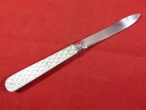 Fine Antique Silver and Carved MOP Folding Pocket Fruit Knife …