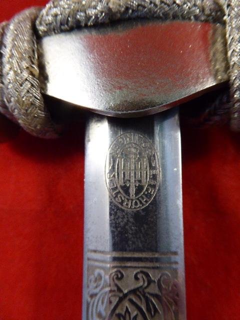 German Army Officers Dress Dagger with Double Etched Blade by E & F HORSTER — image 6