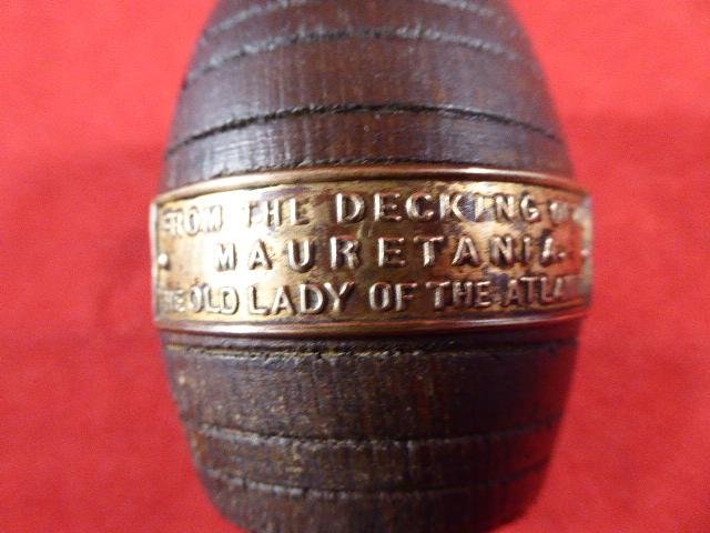 Wooden Barrel Match Holder made from the Decking of R.M.S. MAURETANIA — image 5