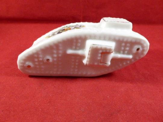 Arcadian Crested China WW1 British Tank – Mark IV - EXETER - c1917 — image 3