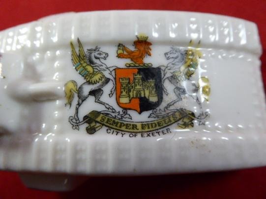 Arcadian Crested China WW1 British Tank – Mark IV - EXETER - c1917 — image 7