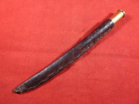 Unusual British WW2 Bullet Trench Art Letter Opener with Leather Sheath — image 3
