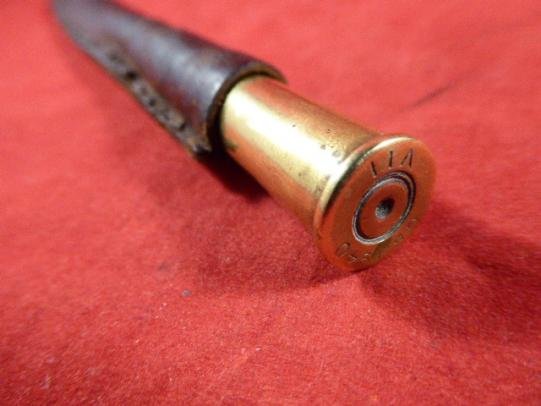 Unusual British WW2 Bullet Trench Art Letter Opener with Leather Sheath — image 4