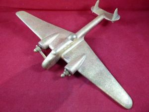 Unusual WW2 Trench Art Brass Model of an RAF Handley …