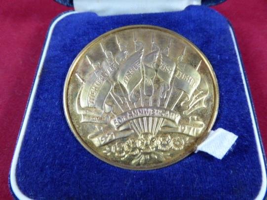 Cased Royal British Legion 50th Anniversary Gold Plated Medallion by SPINK & SON Ltd — image 3