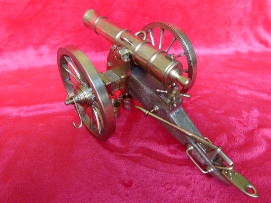 Stunning Example of a Large Handmade Brass Napoleonic Field Cannon & Limber — image 2