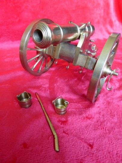 Stunning Example of a Large Handmade Brass Napoleonic Field Cannon & Limber — image 3