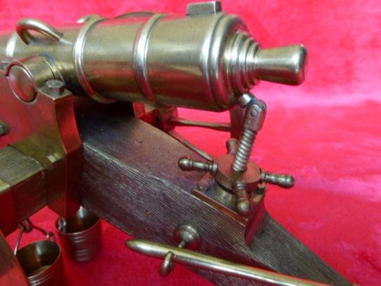 Stunning Example of a Large Handmade Brass Napoleonic Field Cannon & Limber — image 4
