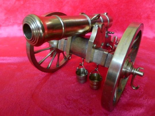 Stunning Example of a Large Handmade Brass Napoleonic Field Cannon & Limber — image 7