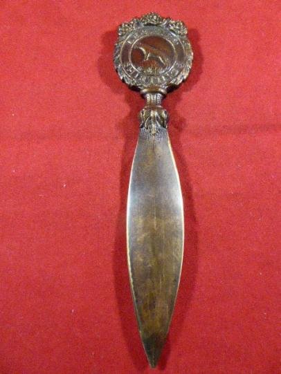 Antique “Leopard Shirtings” Brass Letter Opener Advertising Horrockses Crewdson & Co Ltd c1889 with Case — image 2