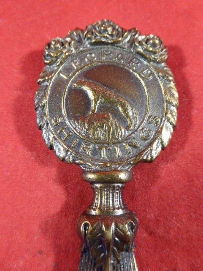 Antique “Leopard Shirtings” Brass Letter Opener Advertising Horrockses Crewdson & Co Ltd c1889 with Case — image 5