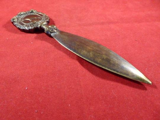 Antique “Leopard Shirtings” Brass Letter Opener Advertising Horrockses Crewdson & Co Ltd c1889 with Case — image 8