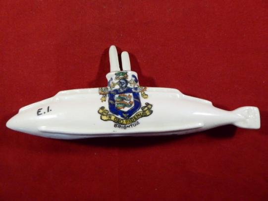 WW1 (Brighton) Crested China Model of the British Submarine E1 made by Savoy China — image 3