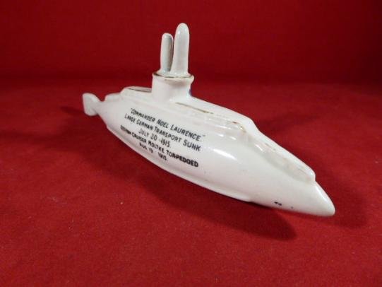 WW1 (Brighton) Crested China Model of the British Submarine E1 made by Savoy China — image 7