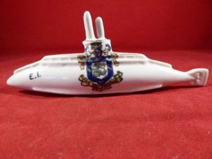 WW1 (Brighton) Crested China Model of the British Submarine E1 …