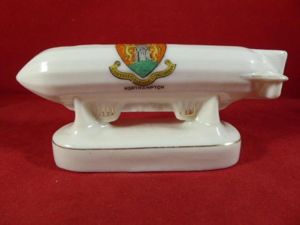 WW1 Arcadian China ZEPPELIN with the Crest of Northampton