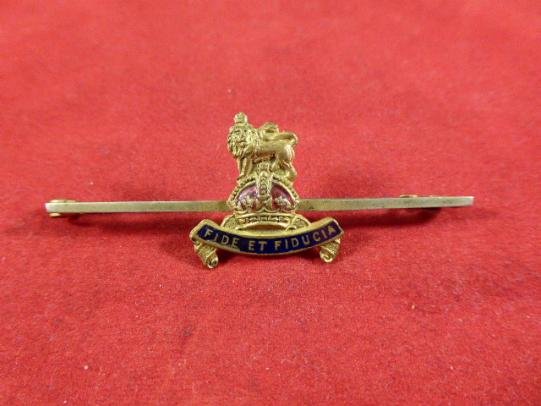 WW1 Royal Army Pay Corps (RAPC) Gilt Metal and Enamel Sweetheart Bar Brooch — image 5