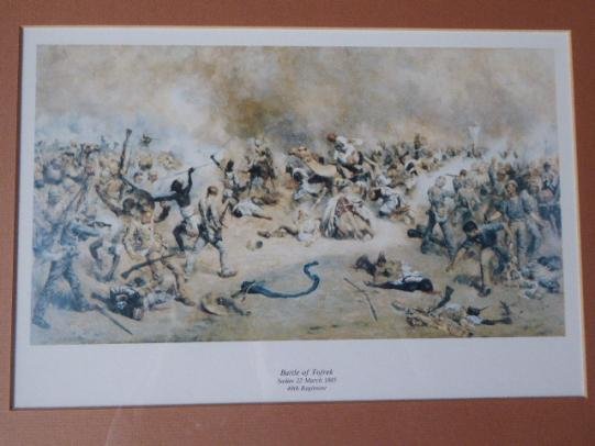 Framed Coloured Print of the Battle of Tofrek Sudan on 22nd March 1885 by 49th Regiment — image 2