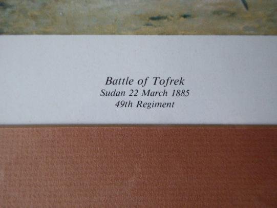 Framed Coloured Print of the Battle of Tofrek Sudan on 22nd March 1885 by 49th Regiment — image 3