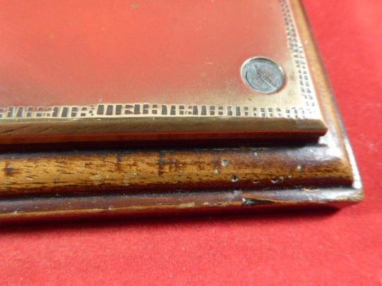 Boer War POW 'Trench Art' Brass Victorian Ladies Shoe Desk Ornament on Oak Base c1903 — image 5