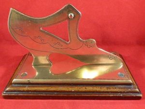 Boer War POW 'Trench Art' Brass Victorian Ladies Shoe Desk …