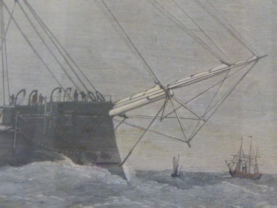 Framed Antique Hand Coloured Print of HMS MONARCH (1868) — image 4