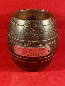 WW1 Large Barrel Match Holder made from the Teak of …