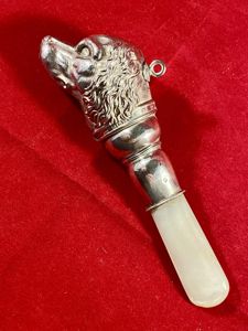 Antique Edwardian Hallmarked Silver and Mother of pearl Baby Teether …