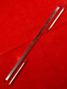 Fine Hallmarked Silver 20cm Square Shaped Ruler fitted with Red …