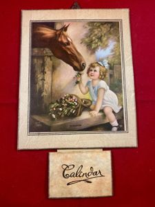 Charming Original Wall Hanging 1938 Calendar and 1937 Christmas & …