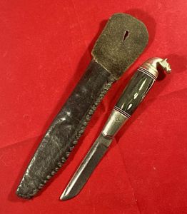 Small Vintage Horse Head Puukko Knife made by Luomanen & …