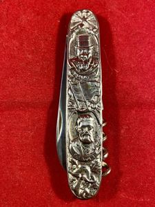 Ornate Boer War Commemorative Combined Double Bladed Penknife and Corkscrew …