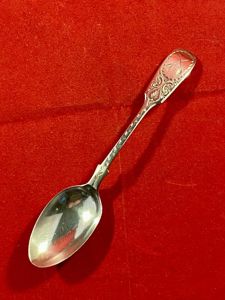 Edwardian Sheffield Hallmarked Silver 'Prize' Tea Spoon Engraved with Crossed …