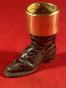 Victorian Brass and Metal Riding Boot Match Holder and Striker …