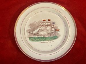 Rare Victorian Sunderland and Tyne Lustre Pottery Plate by Scott's …