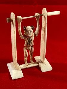 Antique Japanese Carved Bone Articulated Toy Miniature of an Acrobat …