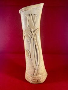 WW1 German POW Carved Cow Shinbone Depicting a Tulip and …