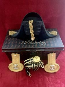 Royal Navy Officers Bicorn, Epaulettes & Sword Belt by Gieves …