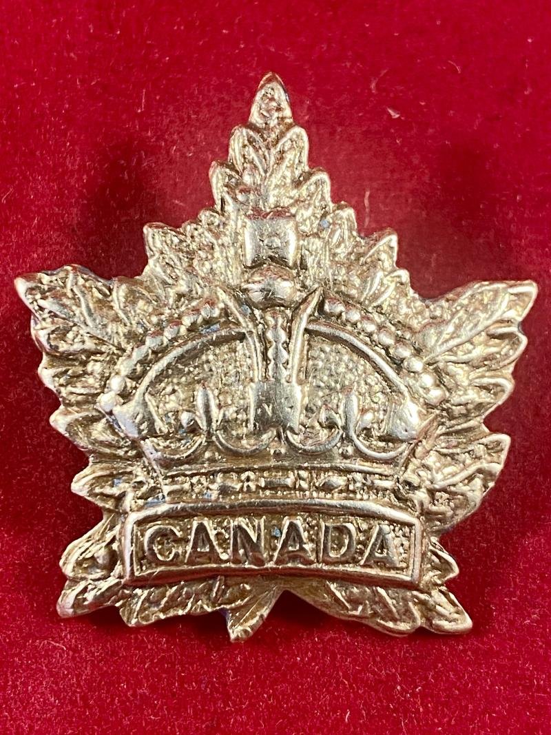 WW1 Canadian Regimental Maple Leaf Gilt Brass Sweetheart Brooch — image 4