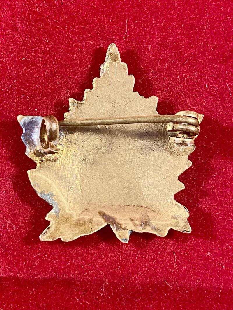 WW1 Canadian Regimental Maple Leaf Gilt Brass Sweetheart Brooch — image 5