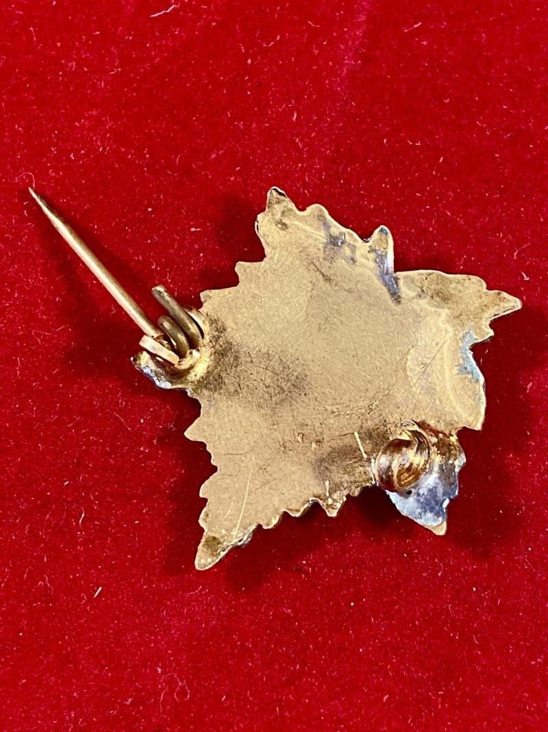WW1 Canadian Regimental Maple Leaf Gilt Brass Sweetheart Brooch — image 6